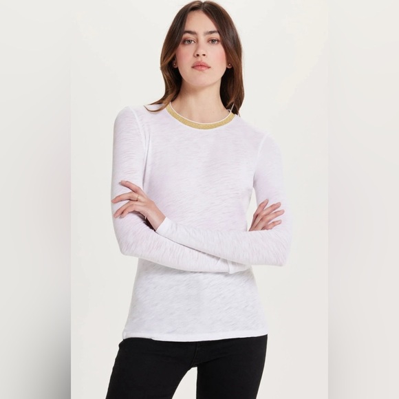 GOLDIE Long Sleeve Pavé Ringer Tee - Picture 1 of 5